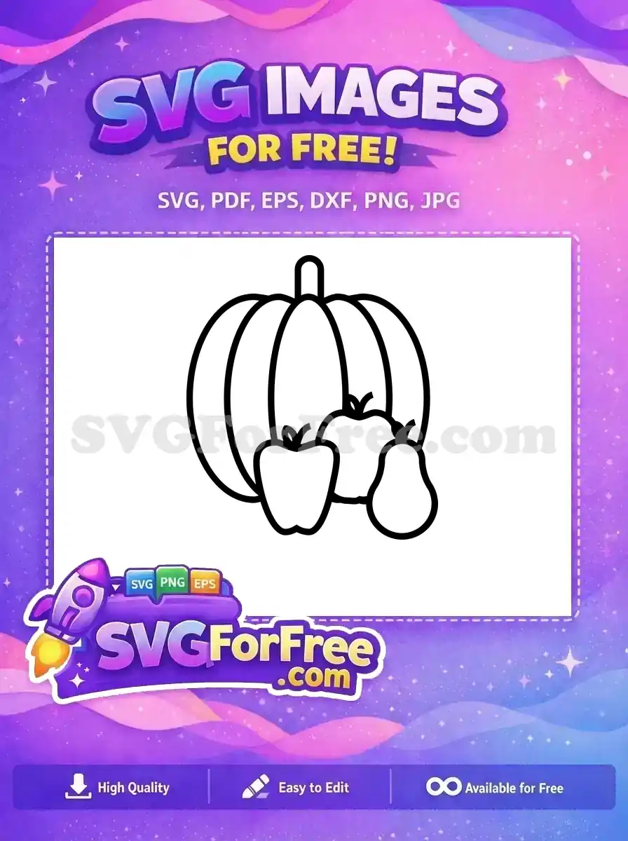 Free Fall Harvest Free Pumpkin Apples Pear Thanksgiving Free SVG