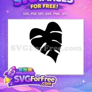 Free Black Monstera Leaf Free Fall Thanksgiving Silhouette Free SVG