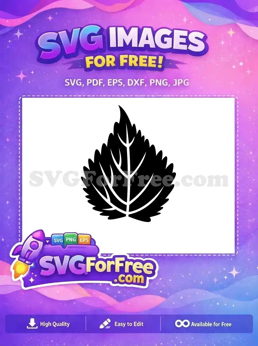 Free Black Fall Leaf Free Detailed Veins Thanksgiving Quotes Free SVG