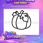 Free Outline Pumpkin Free Leaf Accent Thanksgiving Fall Art Free SVG - Instant Download