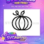 Free Outline Pumpkin Free Curly Stem Fall Thanksgiving Quotes Free SVG - Instant Download