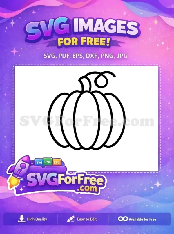 Free Outline Pumpkin Free Curly Vine Fall Thanksgiving Quotes Free SVG