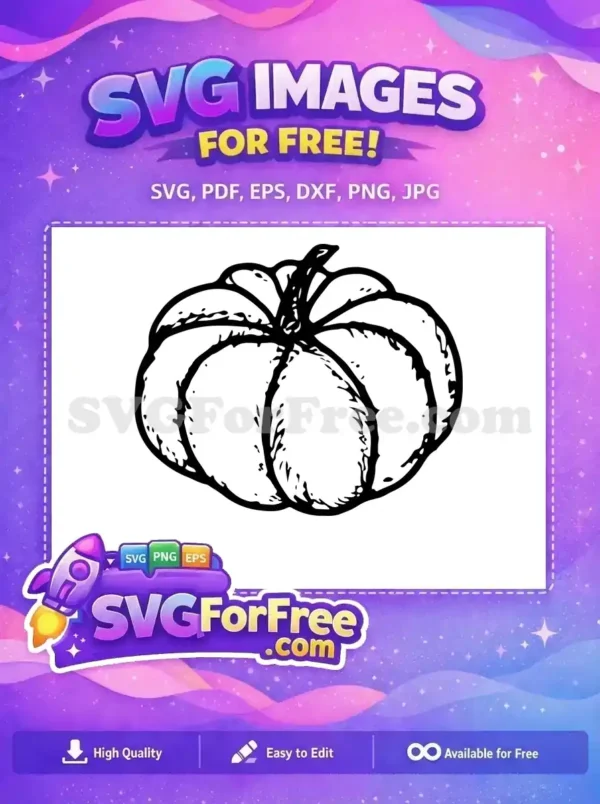 Free Black Pumpkin Free Outline Design Fall Thanksgiving Free SVG