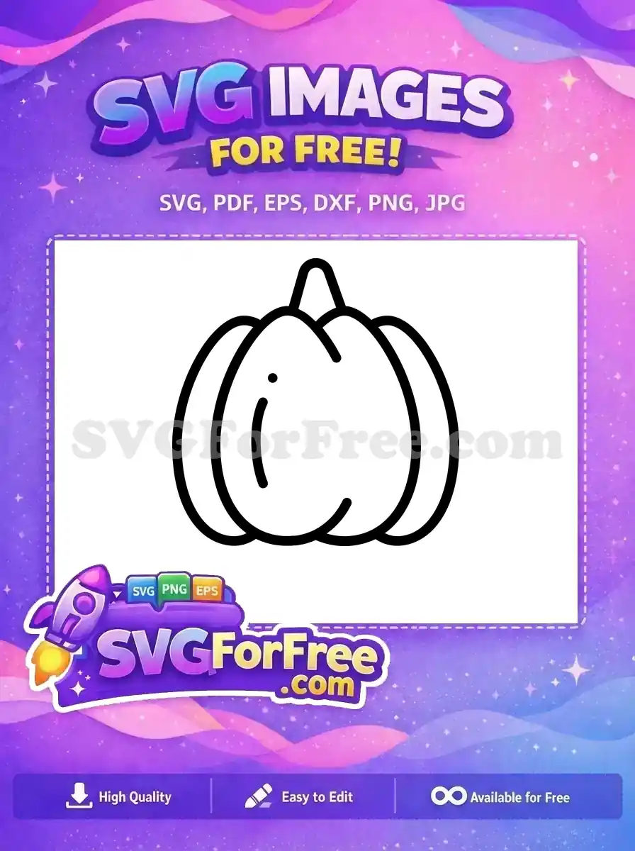 Free Cute Pumpkin Outline Free Autumn Decoration Thanksgiving Free SVG