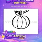 Free Hand Drawn Pumpkin Outline Free Leaf Vine Thanksgiving Free SVG - Instant Download