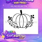 Free Pumpkin Outline Free Fall Leaves Berries Thanksgiving Free SVG - Instant Download