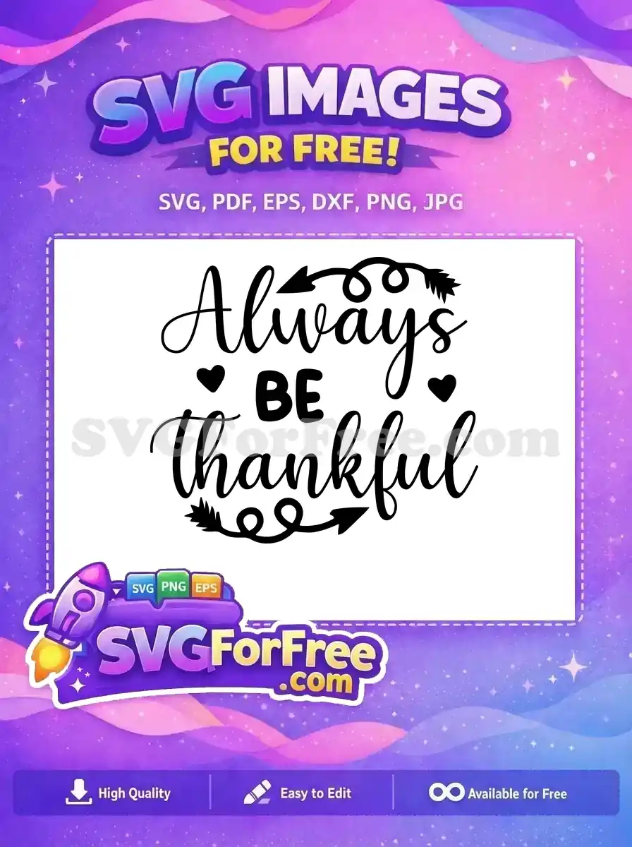 Free Black Script Free Hearts Fall Thanksgiving Quote Free SVG