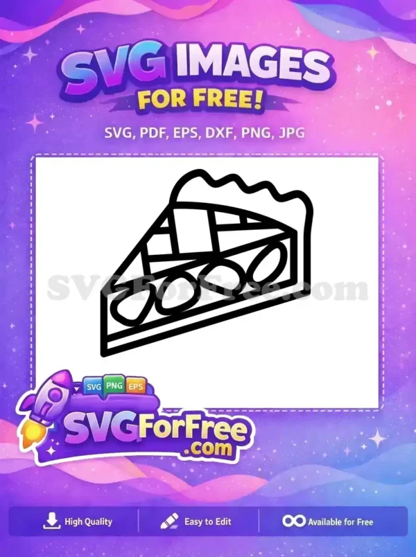 Free Pie Slice Outline Free Sweet Filling Fall Thanksgiving Holiday Free SVG
