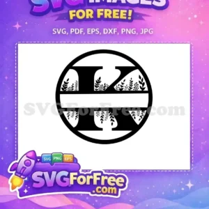 Free Black Floral H Free Split Monogram Family Free SVG