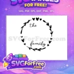 Free Black Leaf Wreath Frame Free Heart Details Family Monogram Free SVG - Instant Download
