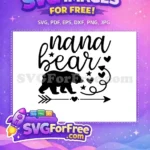 Free Script Nana Bear Quote Free Black Bear Silhouette Family Free SVG - Instant Download