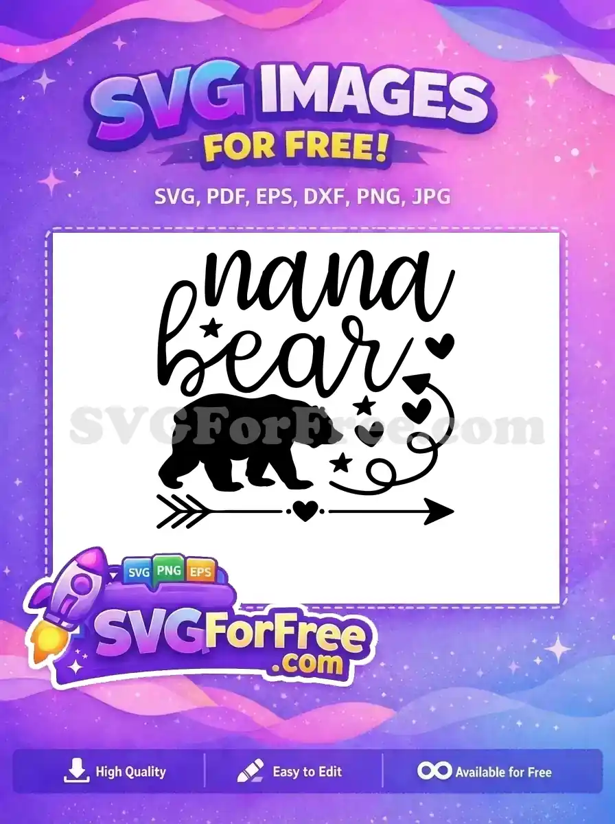 Free Script Nana Bear Quote Free Black Bear Silhouette Family Free SVG