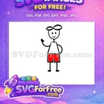 Free Happy Stickboy Free Red Shorts Family Quotes Free SVG - Instant Download