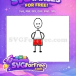 Free Smiling Stick Figure White Shirt Free Red Shorts Family Quotes Free SVG - Instant Download