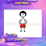 Free Smiling Happy Child Free Black Hair Red Shorts Family Quotes Free SVG - Instant Download