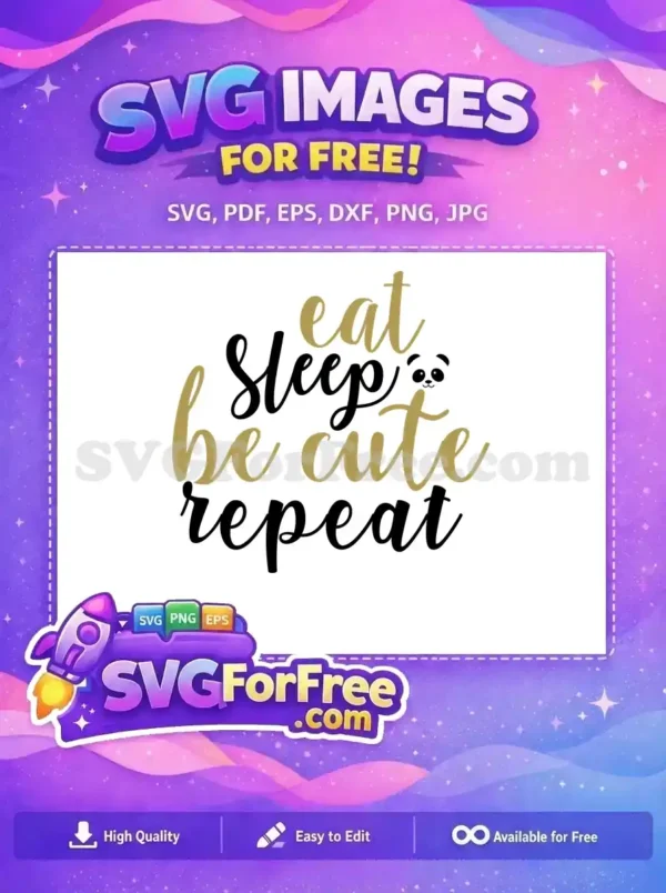 Free Panda Quote Free Gold Black Family Free SVG