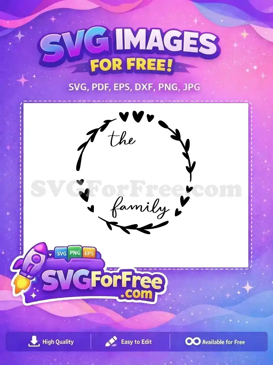 Free Script Family Quote Free Black Leafy Hearts Family Quotes Free SVG