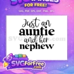 Free Auntie Nephew Loving Quote Free Black Script Family Quotes Free SVG - Instant Download
