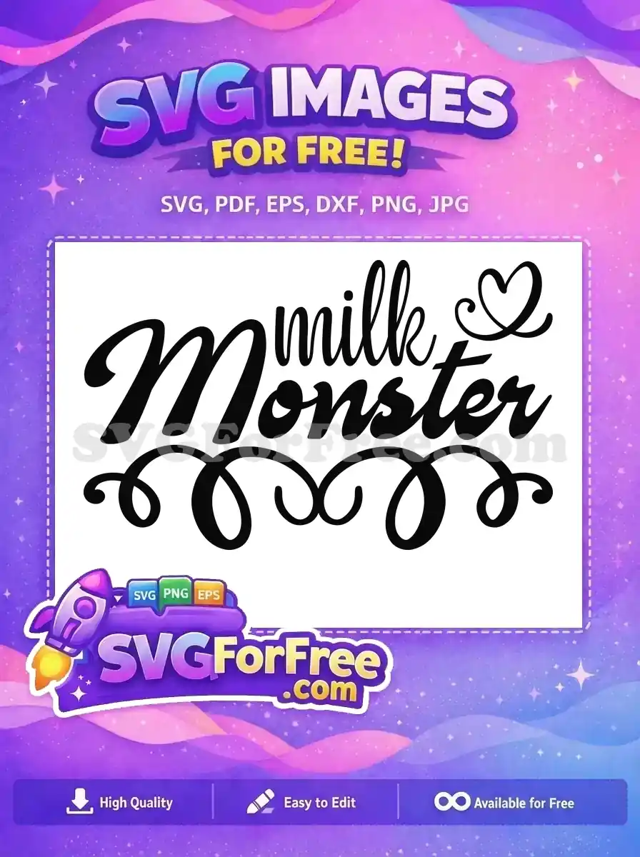 Free black milk Monster Free cute heart swirls Family Quotes Free SVG