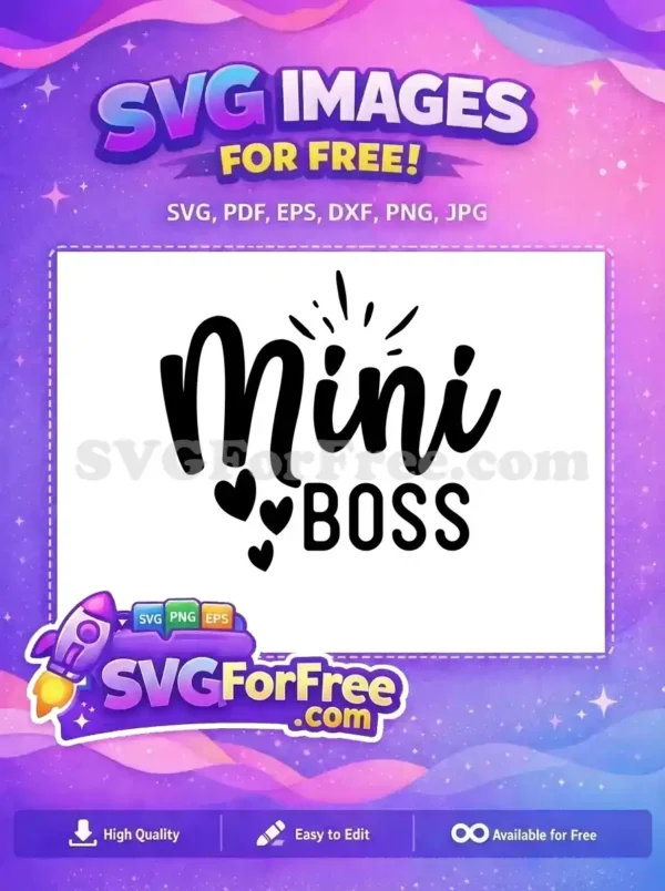 Free Stylized Mini Hearts Free Bold Boss Lettering Family Quotes Free SVG