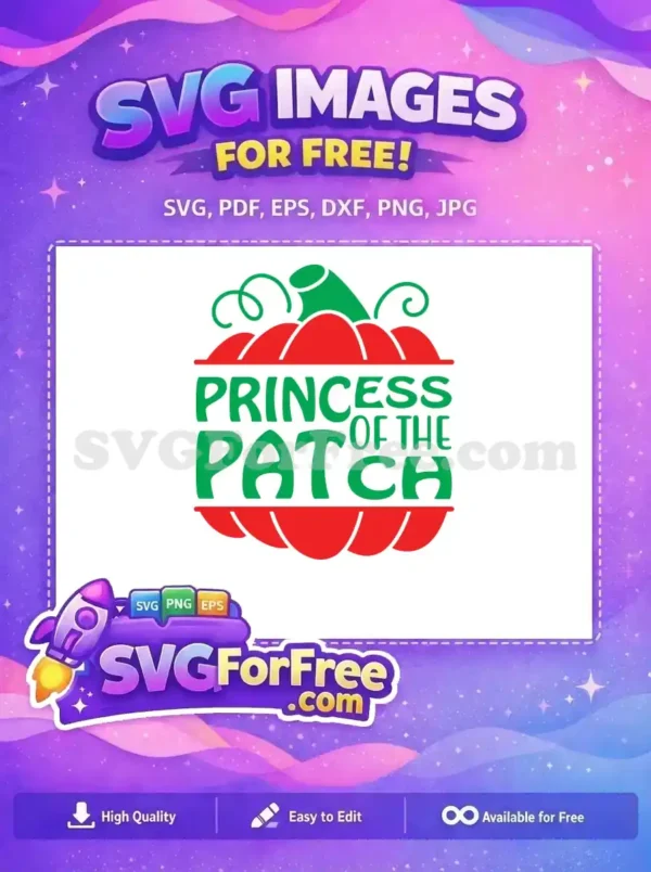 Free Red Pumpkin Free Princess Patch Family Design Free SVG