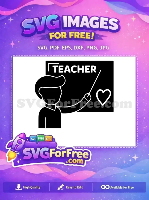 Free Teacher Silhouette Free Blackboard Heart Teacher Family Quotes Free SVG