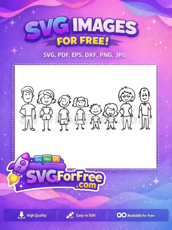 Free Happy Family Free Outline Art Family Quotes Free SVG