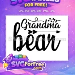 Free Grandma Bear cursive Free heart arrow Family Quotes Free SVG - Instant Download