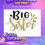 Free Black BIG Free Gold Sister Heart Family Quotes Free SVG - Instant Download