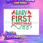 Free Baby First Christmas Free Red Green Rockers Family Free SVG - Instant Download
