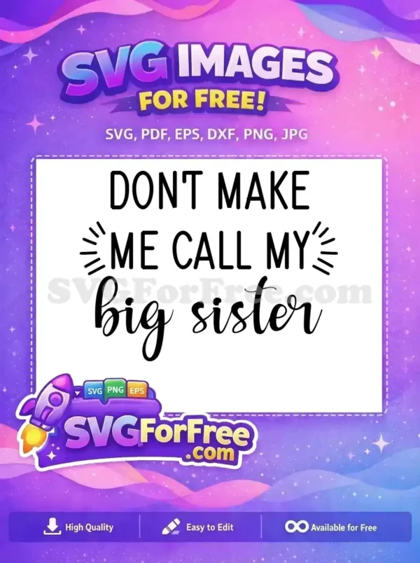 Free Bold Radiating Free Script Sister Family Quote Free SVG