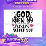 Free God Knew My Heart Quote Free Pink Hearts Family Quotes Free SVG - Instant Download