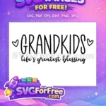Free Grandkids blessing Free black hearts Family Quotes Free SVG - Instant Download