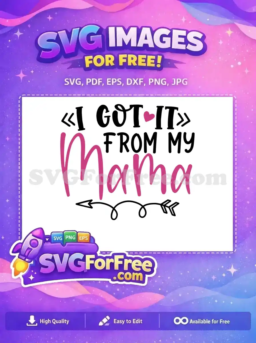 Free Black Bold Free Pink Mama Family Quotes Free SVG
