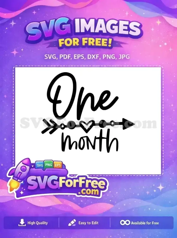 Free One Month Free heart arrow Family Quotes Free SVG