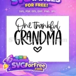 Free Thankful Script Text Free Grandma Bold Heart Family Quotes Free SVG - Instant Download