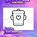 Free Baby Sippy Cup Free Cute Heart Design Family Nursery Icon Free SVG - Instant Download