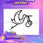 Free Stork Baby Delivery Free Newborn Announcement Family Icons Free SVG - Instant Download