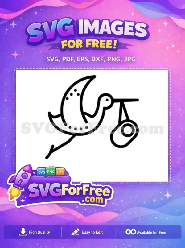 Free Stork Baby Delivery Free Newborn Announcement Family Icons Free SVG