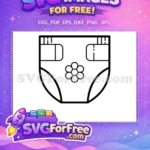 Free Baby Diaper Free Flower Outline Nursery Icon Free SVG - Instant Download