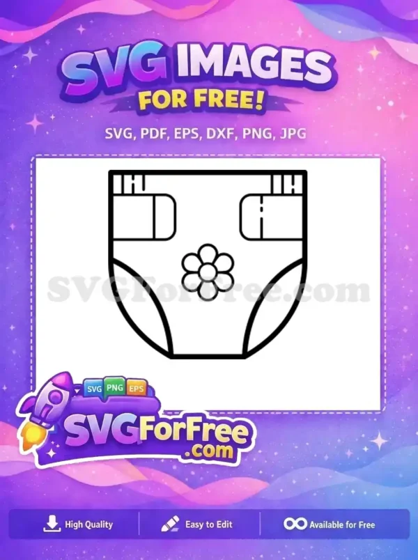 Free Baby Diaper Free Flower Outline Nursery Icon Free SVG