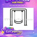 Free Black Outline Swing Free Playground Icon Family Activity Free SVG - Instant Download