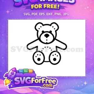 Free Black Outline Free Teddy Baby Free SVG