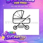 Free Baby Stroller Outline Free Infant Pram Family and Baby Icons Free SVG - Instant Download