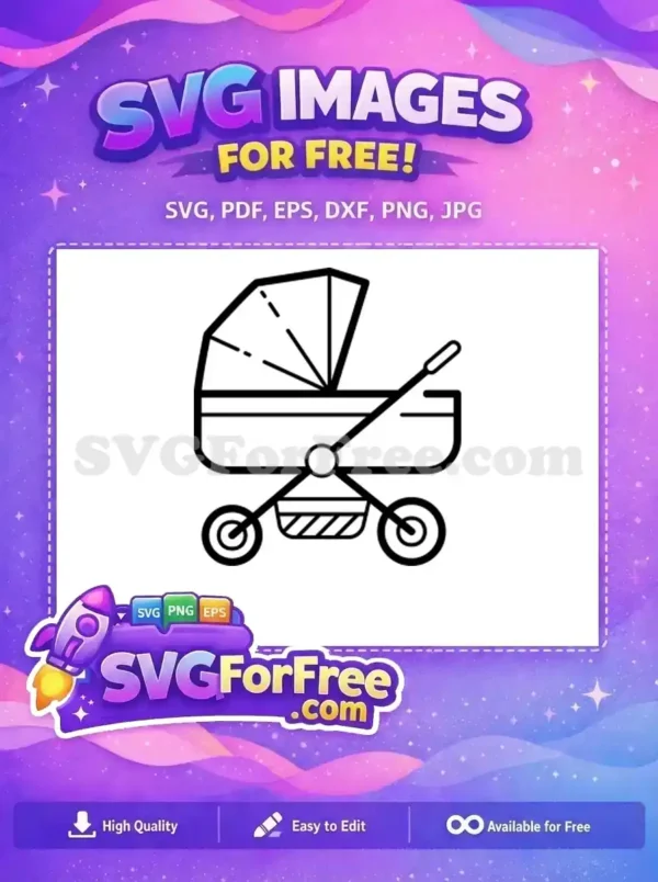 Free Baby Stroller Outline Free Infant Pram Family and Baby Icons Free SVG