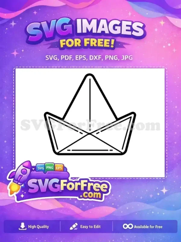 Free Black Paper Boat Free Cute Minimalist Nautical Theme Free SVG