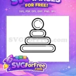 Free Stacking Ring Toy Free Simple Outline Design Family Baby Icons Free SVG - Instant Download