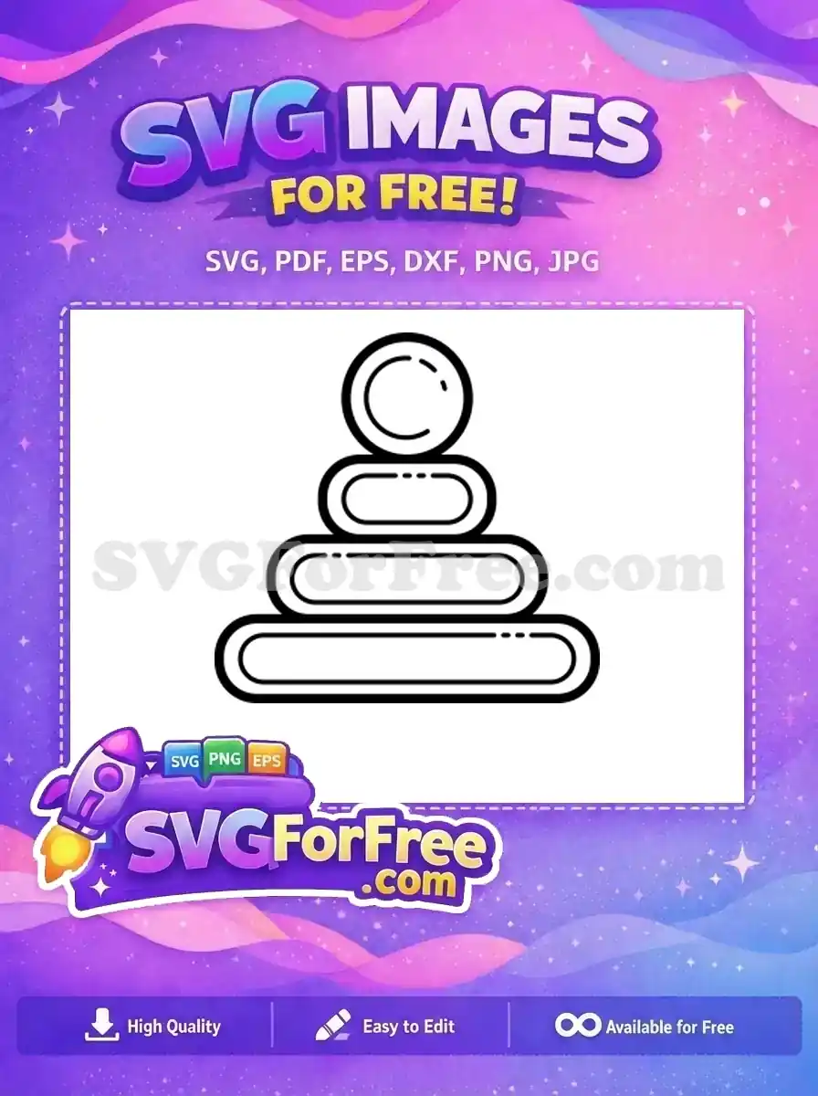 Free Stacking Ring Toy Free Simple Outline Design Family Baby Icons Free SVG