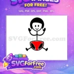 Free Happy Smiling Child Free Red Diaper Figure Family Free SVG - Instant Download