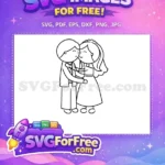 Free Happy Couple Free Wedding Attire Love Quote Free SVG - Instant Download